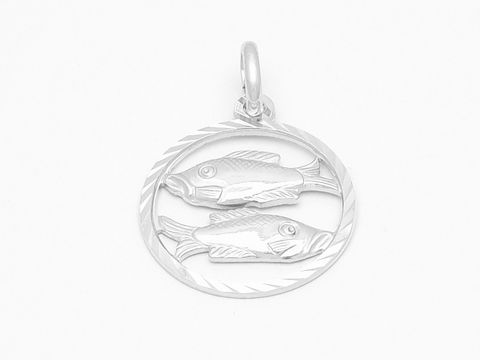 Fisch Sternzeichen Sterling Silber diamantiert + rhod.