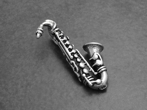 Saxophon - Saxofon -Musikinstrument - Silber Anhänger