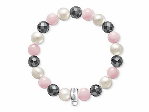 Thomas Sabo Charm-Armband ca. 15 cm X0188-581-7-S Silber + Stein- und Perlenmix