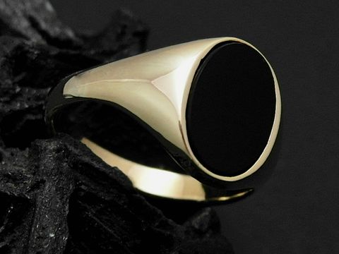 Goldring - klassisch - Gold 375 - Onyx-Achat - Gr. 62