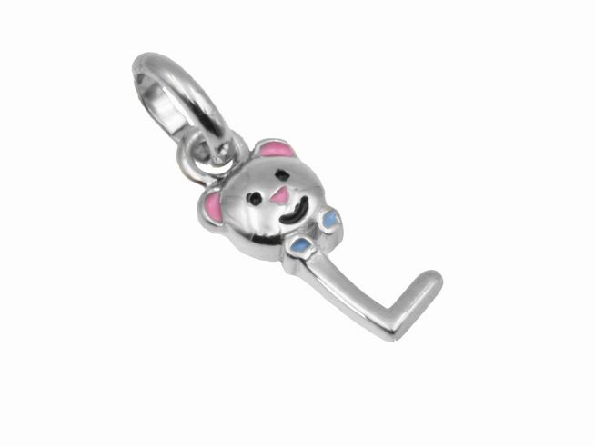 Anhänger Teddy Buchstabe L - 925 Sterling Silber - poliert - rhodiniert