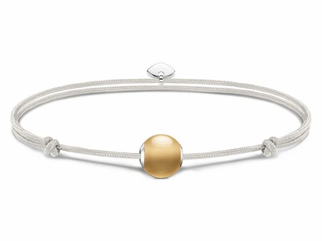 Thomas Sabo A2121-130-16-L22V Armband - Textil mit Karma Bead - Silber & Achat - natur - bis 22 cm