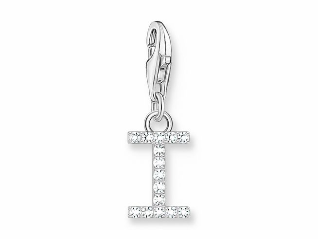 Thomas Sabo 1948-051-14 Charm-Anhänger - funkelnder Buchstabe I - Silber & Zirkonia - Weiß