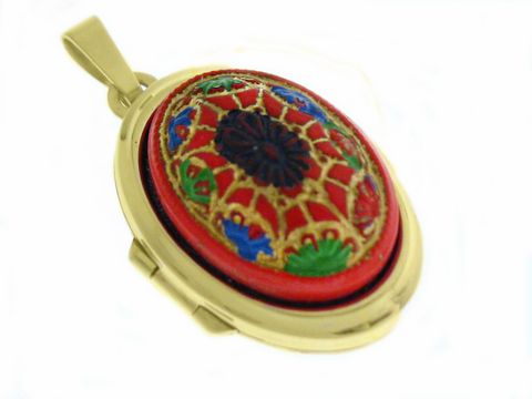 Red dreams - Medaillon mit Cabochon - Gold 585