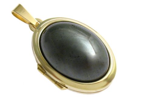 Hämatit Cabochon - Gold 750 Medaillon