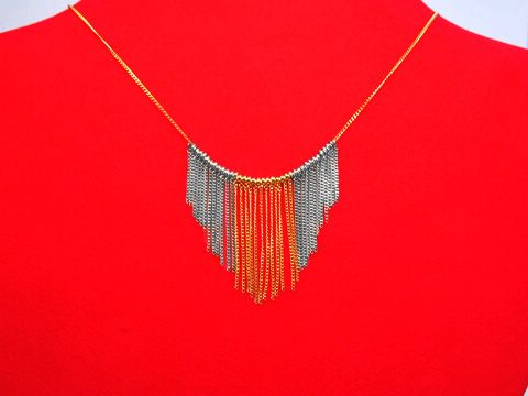 Collier Goldkette 333 Mittelteil - bicolor - 39 cm