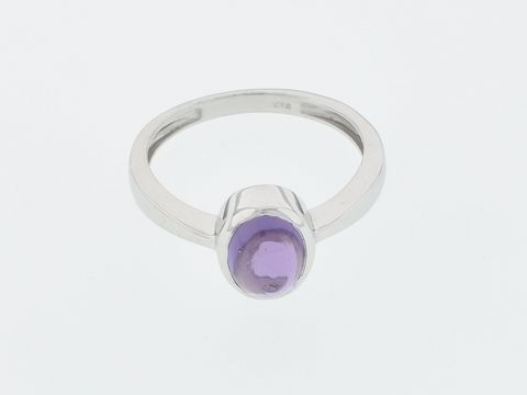 Ring Silber rhod. - Gr. 58 - edel - Amethyst - Oval