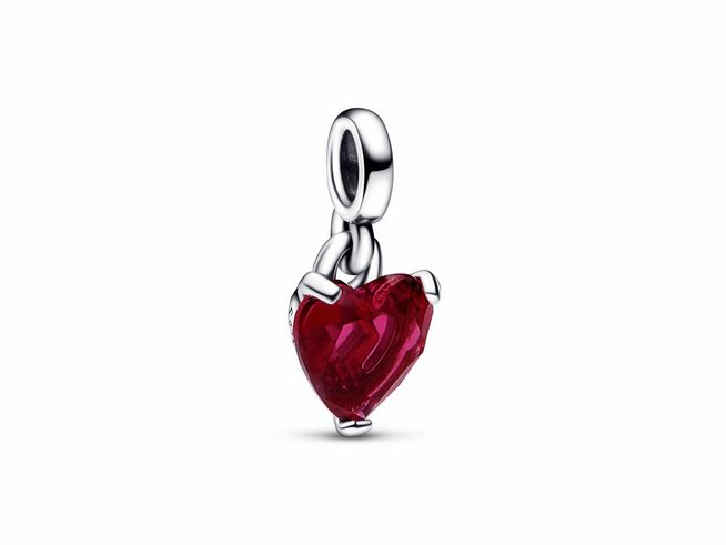 Pandora ME Charm Anhänger 792524C01 - Gebrochenes Herz - Silber - Kristall Rot