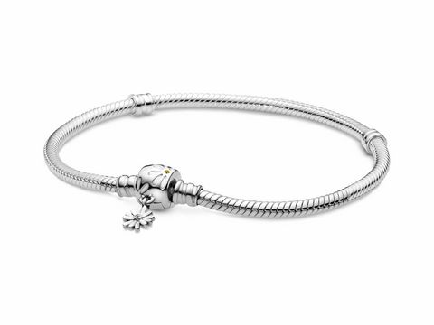 Pandora - Silber - 598776C01-17 - Armband - Blümchen Verschluß - Emaille & Zirkonia - 17 cm