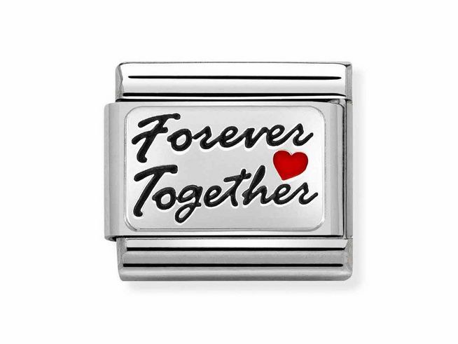 Nomination Classic 330208 53 - PLAETTCHEN - Edelstahl Emaille - & Sterling Silber - Forever Together