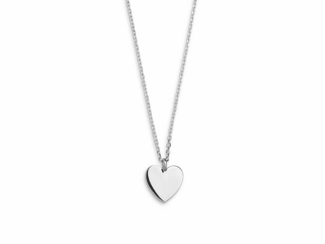 Xenox Weißgold Kette XG4203/45 - 45 cm - HEART - Karreekette 375 Weißgold - Herz