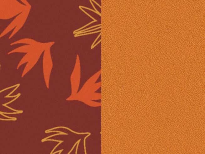 Les Georgettes Dandelion-Abricot PN000 - Armreif Einlage 25 mm - Hellorange-Blättermuster Orange & Gelb & Mauve Pink