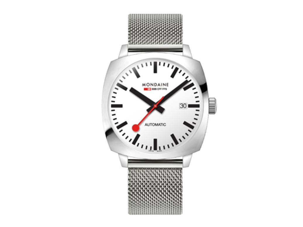 Mondaine Uhr MSL.3961B.SM - Cushion -  - Edelstahl Band - 39 mm