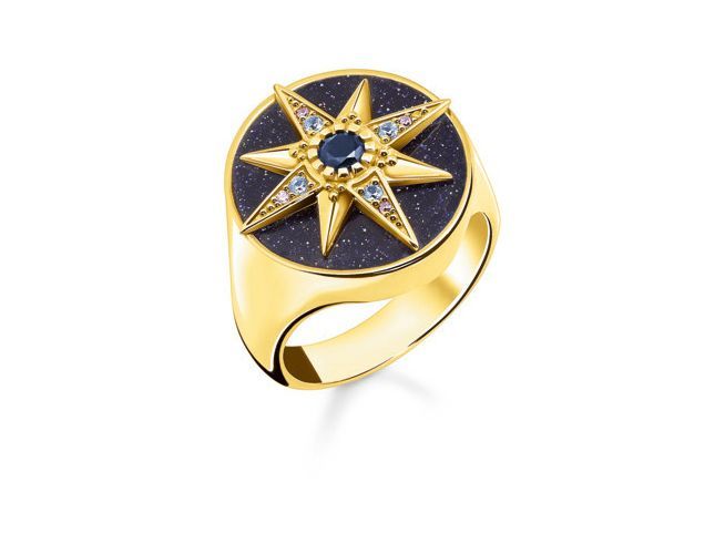 Thomas Sabo Ring TR2367-963-7-58 Sterling Silber - verg. Gelbgold + Glas-Keramik + synth. Spinell + Zirkonia - Gr. 58