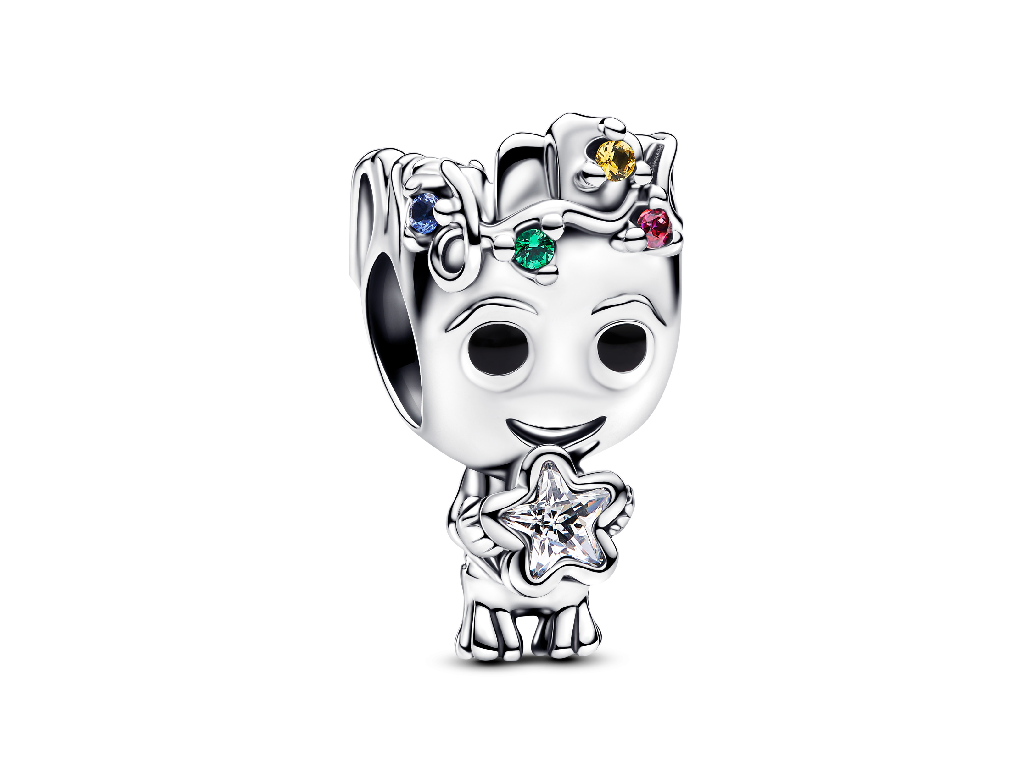 Pandora charm 793559C01 Marvel Groot Anhänger aus Silber mit klarem und rotem Zirkonia