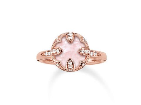 Thomas Sabo TR2027-537-9-56 Ring - Sterling Silber - verg. Roségold - Rosenquarz - Zirkonia - pink - Gr. 56