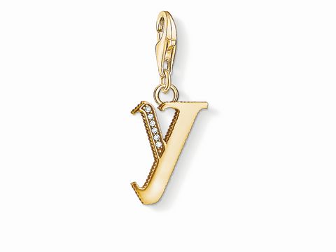 Thomas Sabo 1631-414-39 - Charm-Anhänger Buchstabe -Y- vergoldet