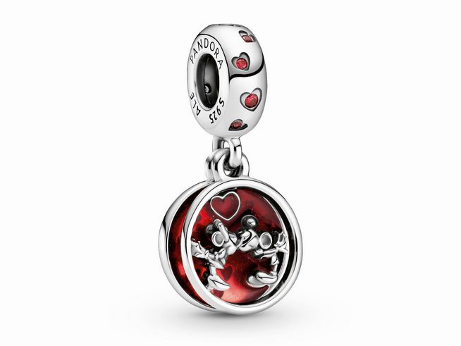 Pandora Charm Anhänger - 799298C01 - Disney Micky Maus und Minnie - Zirkonia und roter Emaille