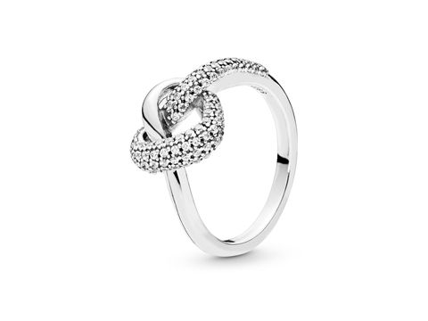 Pandora 198086CZ - 48 Knotted heart Zirkonia - Herz Silberring - Gr. 48