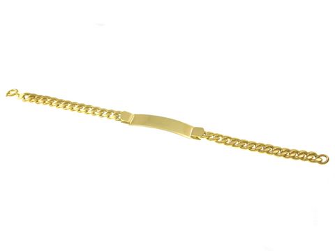 Schönes Gold Armband mit Gravurplatte - GRAVUR - 21,5cm