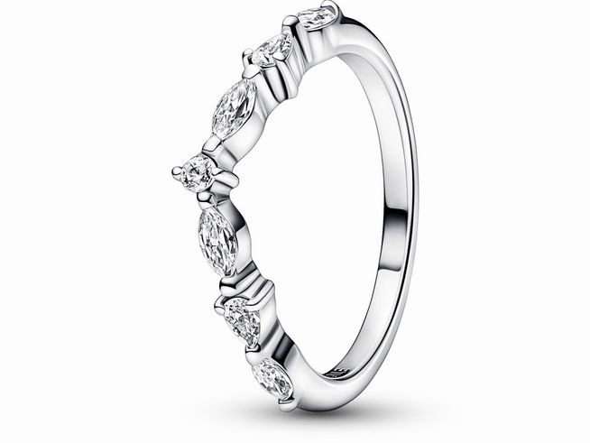 Pandora Wishbone funkelnde Schliffe Ring - 192390C01-58 - Sterling Silber - Zirkonia - Klar - Gr. 58