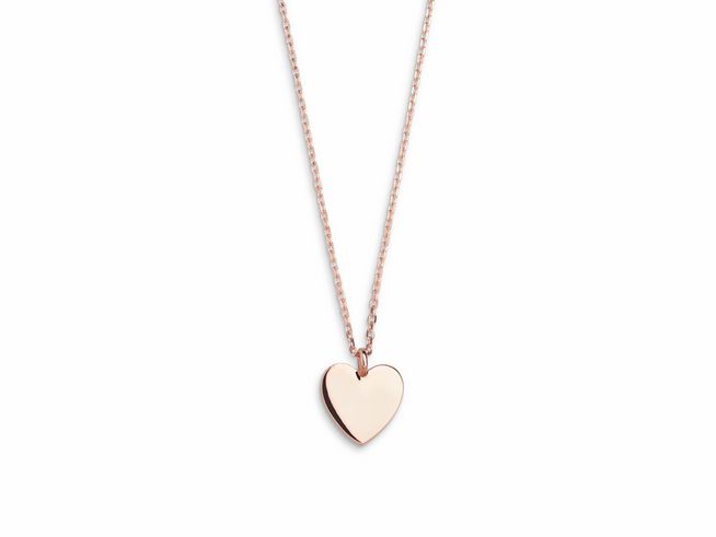 Xenox Gold Kette XG4203R/45 - 45 cm - HEART - Roségold Karreekette 375 GOLD - Herz