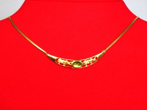 Collier Gold 333 Mittelteil Nashorn und Turmalin 42,5cm