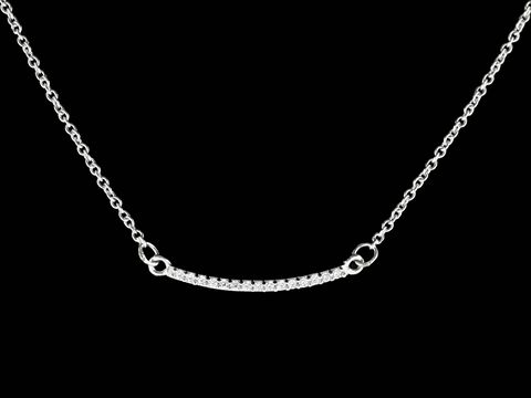 Collier Silber rhod. - Ankerkette - elegant - Zirkonia 43,5 - 46,5 cm