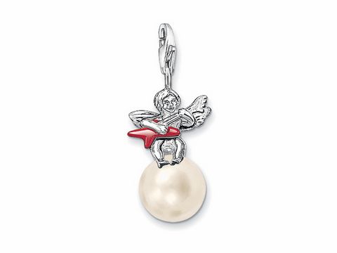 Thomas Sabo - Silber + Kaltemail + imit. Perle charms Anhänger 0620-040-10 - rot