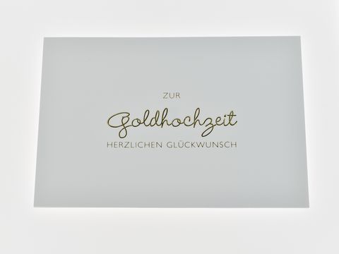 Hochzeitskarte - Goldene Schrift auf weißer Karte