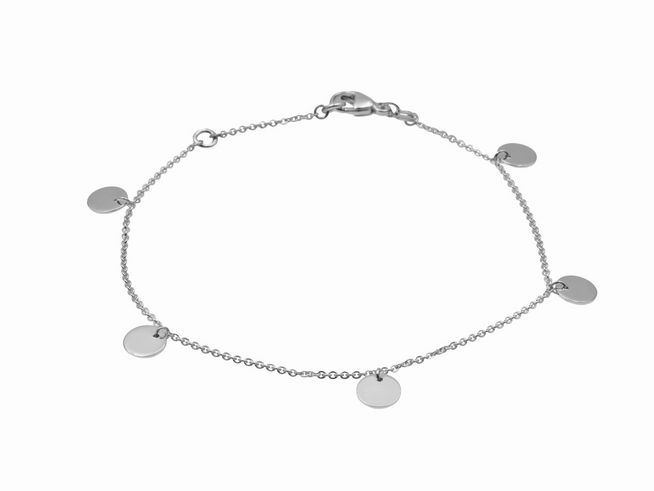 Armband Plättchenreihe - Silber rhodiniert - 17 cm + 19 cm