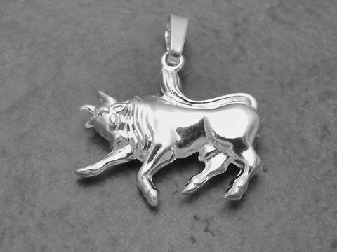 Anhänger Sternzeichen Stier - Sterling Silber - plastisch