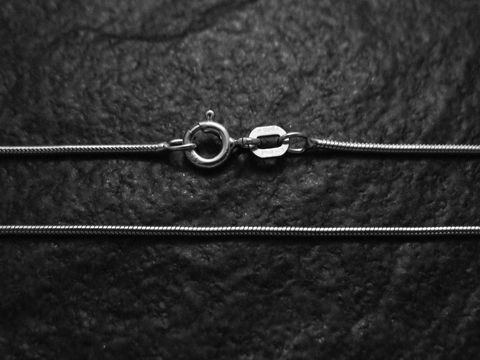 Schlangenkette 40 cm - Sterling Silber rhod. 1 x 1 mm Silberkette