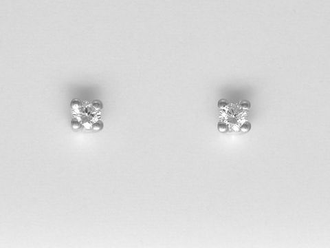 Weißgold Ohrringe - Krappenfassung - faszinierend - Brillanten 0,15 ct. W/Si - Stecker