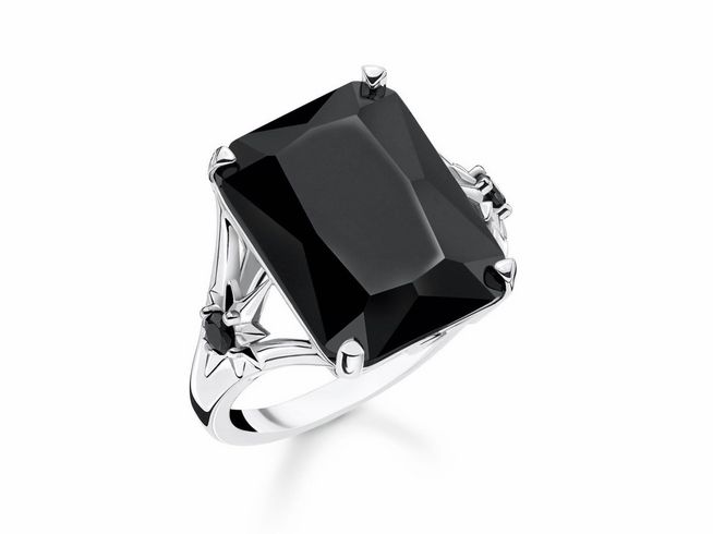 Thomas Sabo Herrenring - TR2261-641-11-64 - Sterling Silber - geschw. + Onyx + Zirkonia schwarz - Gr. 64