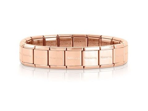 Roségoldenes Nomination BIG Armband aus verlinkten Elementen mit markanten Gravuren, eleganter und moderner Stil, geeignet für vielseitige Anlässe oder als modisches Accessoire.