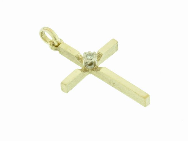 Anhänger Kreuz - Diamant - Gold 333 - hinreißend