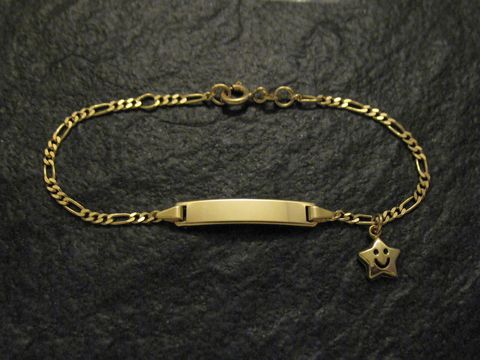 Gold Gravur Armband - Stern - bis 16 cm - Gravurarmband