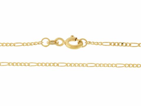 Figarokette 585 Gold - 45 cm - 1,5 x 0,5 mm - Federring