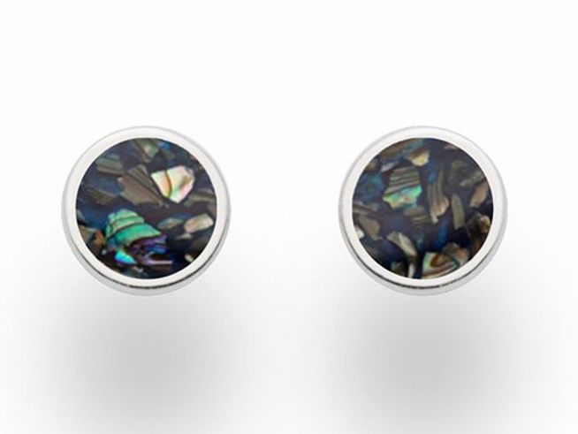 DUR Seeopal O5443 - Sterling Silber Ohrring - rhodiniert - Mosaik + Seeopal