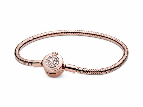 Pandora - Armband - Pavé Verschluß - Silber - Roségold - 589046C01-19 - 19 cm