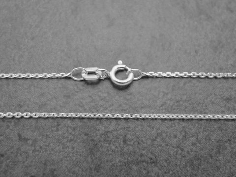 Silberkette - Anker - Sterling Silber - rhodiniert - 38 cm diamantiert - 0,8 mm