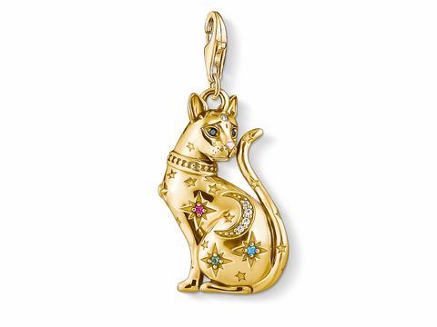 Thomas Sabo 1838-471-7 Silber Gelbgold Charm-Anhänger - magische Katze