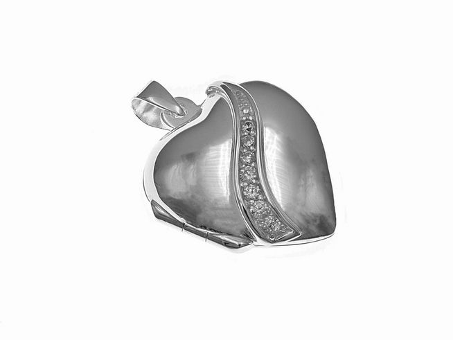 Medaillon süßes Herz - Zirkonia - Sterling Silber