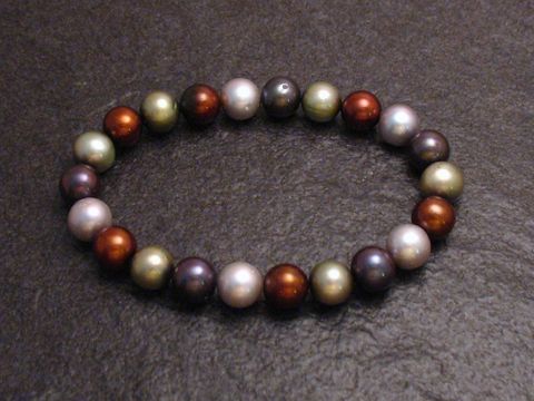 Perlenarmband 9,3 mm - BUNT - Gummizug 20 cm