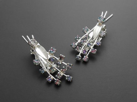 Strass Ohrclip - prunkvoll - bunt - Strass Schmuck