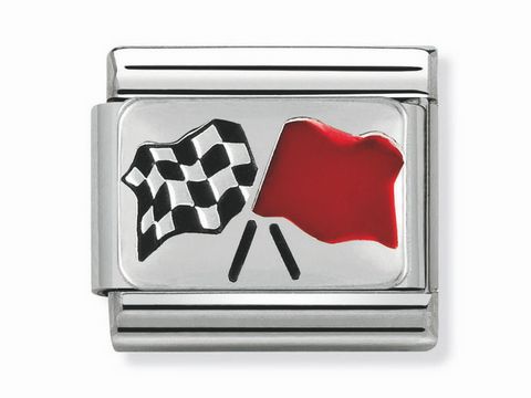 Nomination - 330208 16 - Classic - Zielflagge und Rote Flagge - Rennsport - Silber