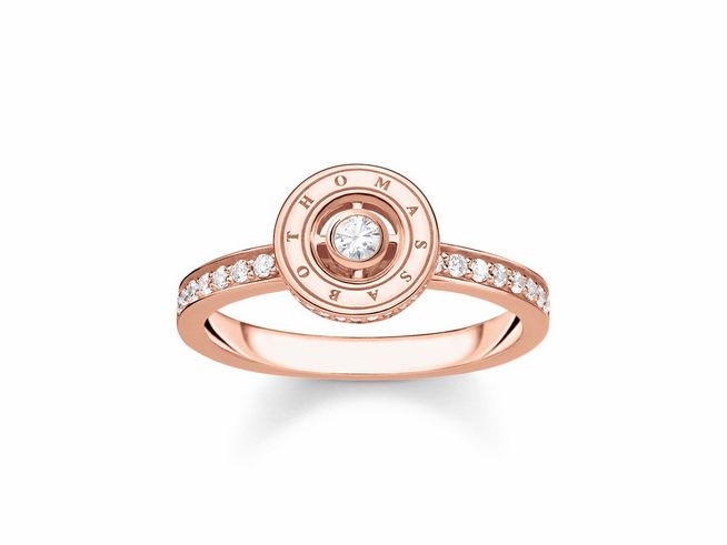 Thomas Sabo TR2255-416-14-60 Ring - Silber vergoldet Roségold + Zirkonia - weiß - Gr. 60