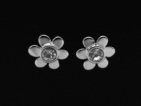 Blume Ohrstecker - smart - Sterling Silber - Kristallglas klar