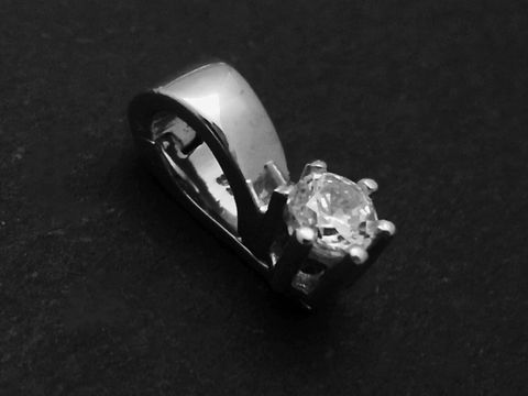 Anhänger - Clip - Krappenfassung - Sterling Silber rhod. - weiß elegant - Zirkonia